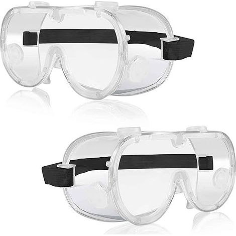 2PCS Lunettes de securité masque, lunettes de protection, PC+plastique Matériel, Anti-éclaboussures anti-sable, pour décoration, laboratoires, industries pharmaceutiques (1/5)