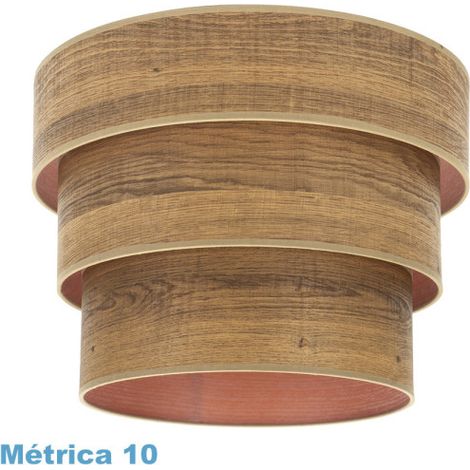 Paralume triplo a sospensione smile m10 legno scuro 50dx40dx28h
