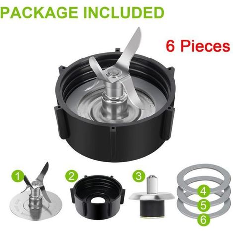 Pour Blender Pièces de Rechange Blender Broyeur de Glace Lame avec Bouchon de Base de Pot, pour Aspas Para Licuadora Photo Couleur (1/5)