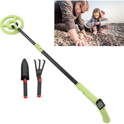 Détecteur de métaux MD3006 pour enfants, vert clair, avec râteau et pelle. (1/5)