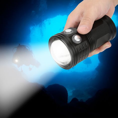 Lampe torche LED étanche QX3 400LM COB, utilisable jusqu'à 100 m de profondeur pour la photographie et la vidéo sous-marines, idéale pour la plongée. (1/5)