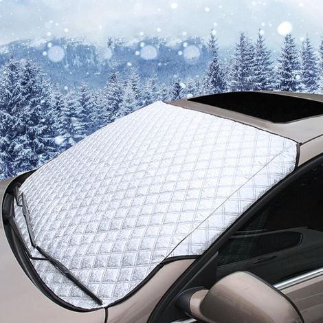 ZOCONE Voiture Protege Pare Brise Givre, Protection Pare Brise Hiver Repliable, Couverture Pare Brise Voiture Hiver, Universelle Bache Pare Brise Anti Givre pour Givre et Neige,Poussière(140 x 95cm (1/5)