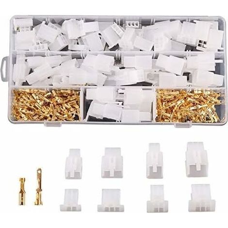 Kit Connecteurs Electriques Automobiles - 380 Pièces - 2 3 4 6 Broches - Boîtiers Mâles et Femelles - Terminaux à Sertir en Laiton - Pour Moto Voiture Camion Scooter Bateau - 2,8 mm (1/5)