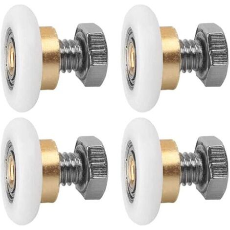 Schiebetürrolle, 4 Stück Duschrollen, Duschläufer, Rollenrolle für Duschtür, Schieberollen, Tür-Ersatzrad (20 mm)