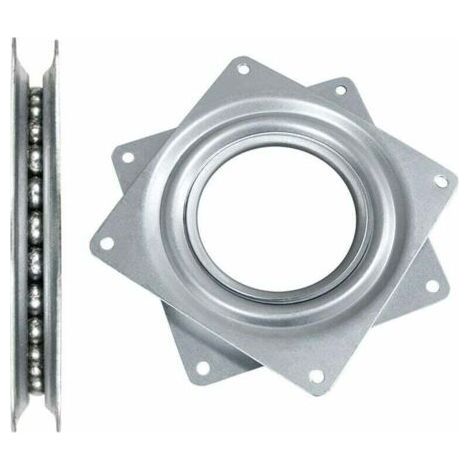 4-inch swivel tray – Galvanized steel – 360° rotation – Capacity 50 kg – For furniture and displays (1/4)