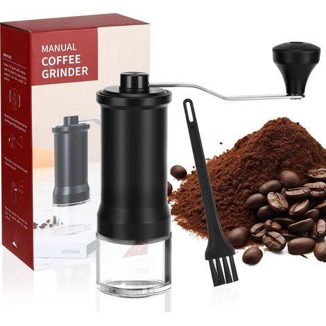 Macinacaffè manuale, macinacaffè manuale, macinacaffè conico in ceramica ad alta precisione, con contenitore di stoccaggio e spazzola per la pulizia, per French press e moka