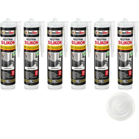 Neutralsilikon Naturstein Silikon Marmor Sanitär Inn/Auß 6 x 300ml Transparent (1/5)