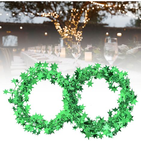 Guirlande lumineuse étoilée 7,5 mètres pour décoration fêtes, Noël et mariage (Vert) (1/4)