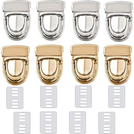 Chiusura scorrevole in metallo,Set da 8 pezzi,Chiusura scorrevole 3 x 4 cm,Chiusura in metallo,Chiusura scorrevole,Chiusura a torsione (1/5)