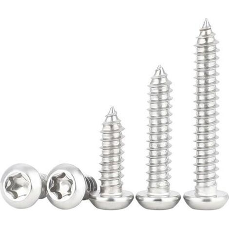 100 Pieces M5x40mm Self Tapping Screws, Stainless Steel Torx Pan Head Screws, Full Thread, for Wood Fastening (1/5)