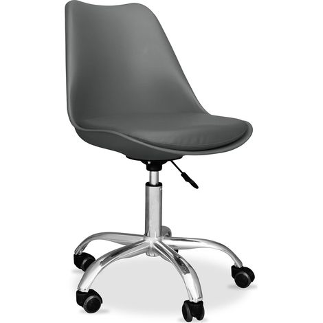 Sedia da ufficio con ruote - Sedia da scrivania girevole - Tulip Grigio scuro