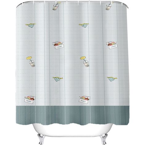Rideau De Douche - Polyester Imperméable - Motif Dessin Animé - Pour Salle De Bain - 80x180 Cm (1/5)