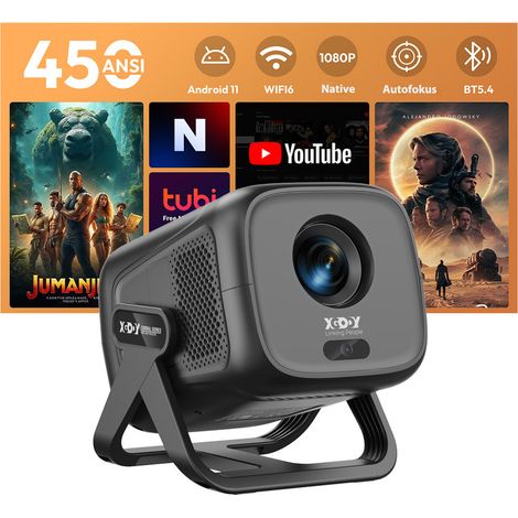 Vidéoprojecteur 450 ANSI Lumens, 1080P Full HD, Wi-Fi 5G & Bluetooth 5.4,mini projecteur affichage 150'pour Fire Stick, smartphone, PS5 (1/5)