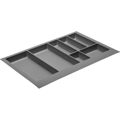 Besteckeinsatz Besteckkasten Schubladenkasten Universal Schubladen-Organizer Anthrazit 740mm