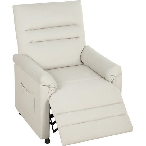 Fauteuil Massant Chauffant Orvex Confort Relaxation Inclinable USB Velours Grège (1/5)