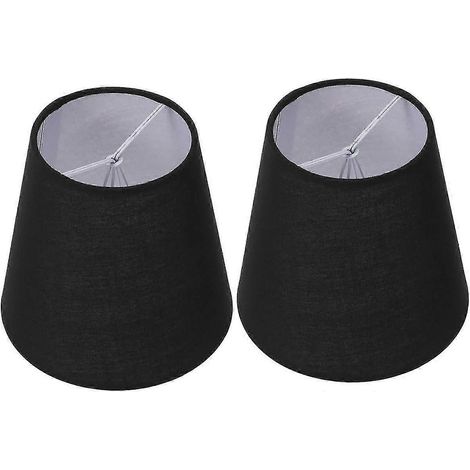 Abat-jour en tissu, lot de 2 petits abat-jour à pince pour lampes de table avec accessoire de plafond (1/5)