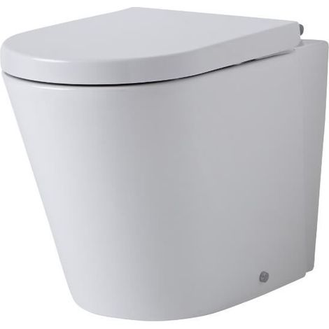 Hudson Reed – Toilette WC à poser céramique blanche H. 49.9 cm L. 37.4 cm – Abattant frein de chute – Réservoir à sortie horizontale non fourni (1/5)