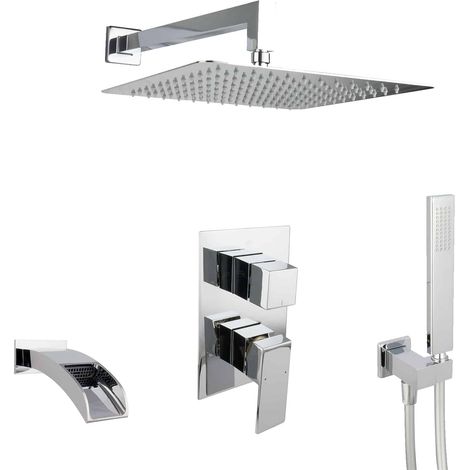 Douche pluie PaulGurkes pour baignoires 30 cm ensemble de douche à 3 voies (1/5)