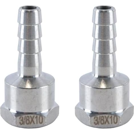 Lot De 2 Raccords Pagode À Filetage Interne En Acier Inoxydable, Embout Cannelé 10 Mm Vers Raccord Femelle 3/8 Pouce Pour Eau, Gaz, Air, Huile (1/5)