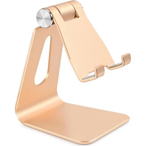Handyhalterung aus Aluminiumlegierung, verstellbare Handyhalterung aus Metall, Tisch-Dockingstation, Smartphone-Ständer, Gold