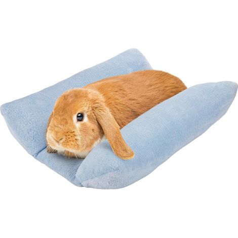 Lit pour lapin de 15,7 x 14 pouces, berceau rembourré et doux, coussin moelleux avec oreiller inclinable en coton, tapis pour petits animaux de compagnie, convient pour dormir en cage à l'intérieur, b
