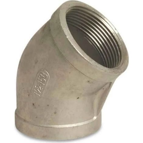 Coude Inox 45 Degrés 3/8", Raccord Fileté V4A