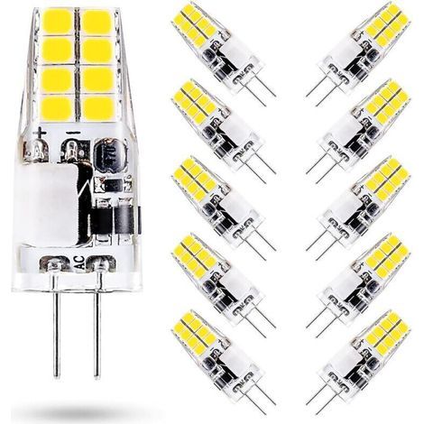 Ampoule LED G4 3W,6000K Blanc Froid,Équivalent 35W G4 Ampoule Halogène,AC/DC 12V,300 Lumens,Non Dimmable,Lot de 10 (1/4)