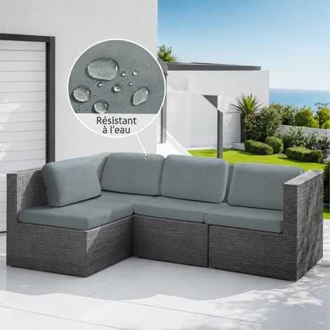 Housse de coussin d'assise de canapé 2 places élastique déperlante gris clair réf 4713 20 × 18 × 2 cm 160 g – Livraison gratuite