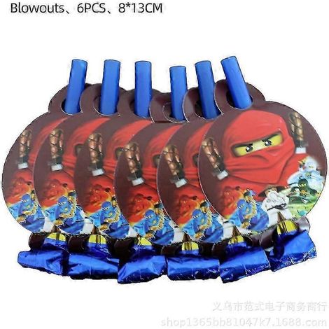 Assiettes en carton Ninjago, gobelets en carton, essuie-tout, boîtes de Rice Krispies, nappe de fond, nappe de fond avec fanions, anniversaire Ninjago (1/5)