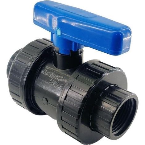 1 Vanne à sphère, filetage femelle 1 pouce, PVC robuste, contrôle eau, irrigation jardin
