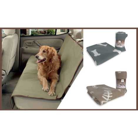 TISSU DE PROTECTION POUR CHIEN VOITURE COUVERTURE ZOO Sièges AVEC PLAID coordonné (1/5)