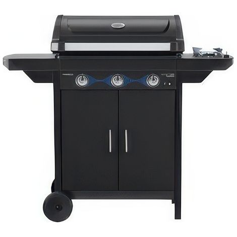 Barbecue a Gas 3 fuochi Campingaz Compact 3 EXS Griglia Piastra In Ghisa Fornello