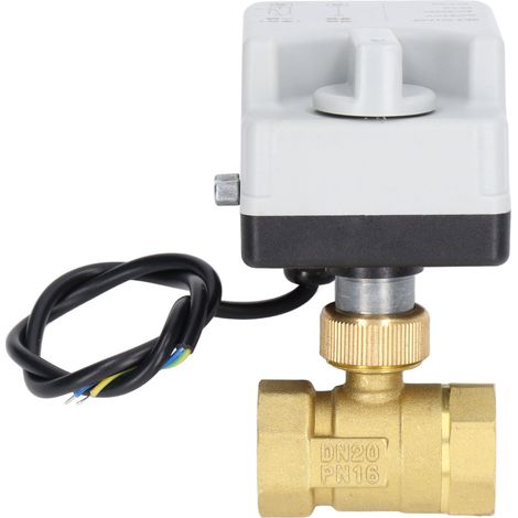 Vanne à bille DN20 manuelle et automatique, 2 voies, 2 fils, normalement ouverte, motorisée, 220 V CA (1/5)