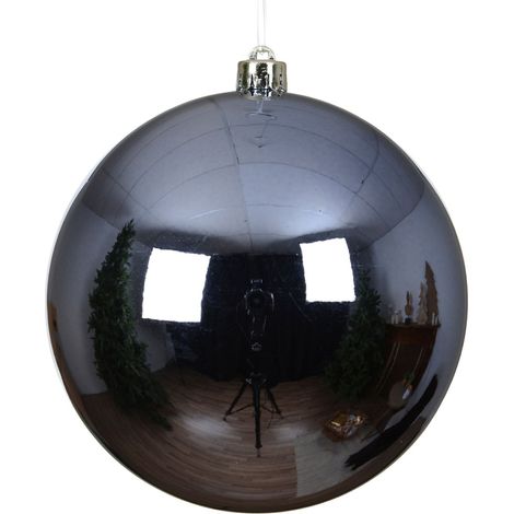 pallina di natale infrangibile lucida D 14 cm azzurro polvere Peraga Christmas