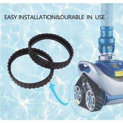 Lot de 2 Chenilles pour Nettoyeur de Piscine de Rechange pour Nettoyeur de Piscine Piste en Caoutchouc Piste de Pneu pour Zodiac MX8 MX6 Robots Aspirateurs de Piscine Pièces de (1/4)