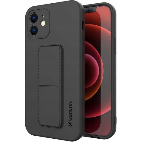Custodia Wozinsky Kickstand in silicone con supporto per iPhone XS Max, nera (1/5)