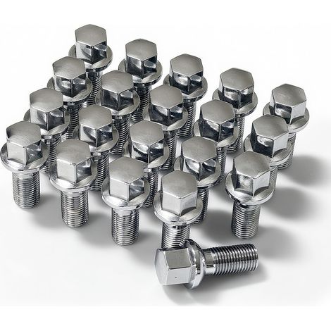 20pcs Boulons de Roue M14x1,5 Douille à Bille R13 Longueur de Tige 28mm Hexagonale 17mm Acier au Chrome-molybdène Compatible avec pour A3, A4, Golf, Passat (1/5)