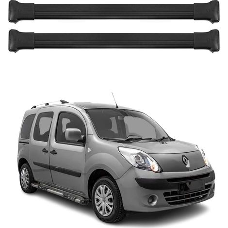 OMAC Barres de toit en aluminium pour Renault Kangoo II 2007-2021 – TÜV / DIN 75302:2019 – Charge max 75 kg – 2 barres Noir (1/4)