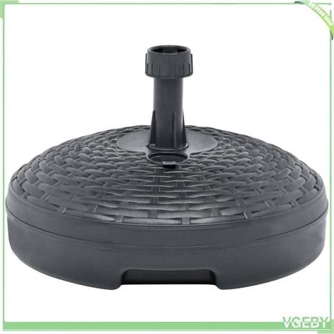 Socle de parasol - FAFEICY - Motif rotin - 20 L - Anthracite - Plastique rotin (1/5)