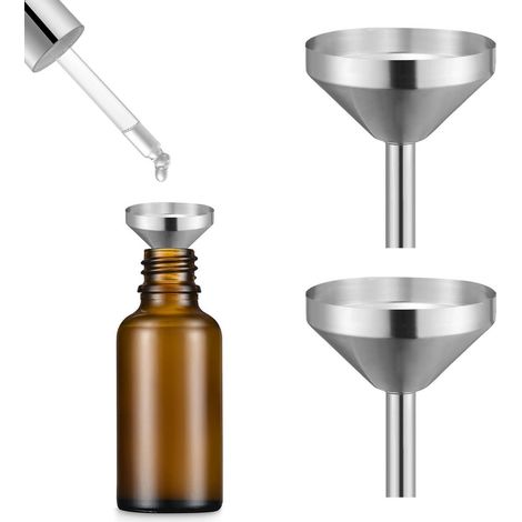 2er Set Mini Trichter Edelstahl für Küche, Kosmetik & Auto (1/5)
