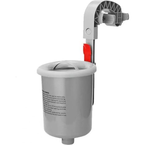 Floating Automatic Wall-Mounted Pool Skimmer with Adjustable Support, Removable Basket for Off-Side Pool Debris (Gray) (1/5)