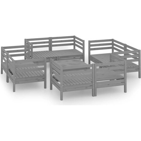 Maison Exclusive - Juego de muebles de jardín 9 piezas madera mac (1/5)