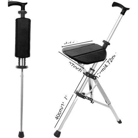 Silla plegable con respaldo de mimbre, diseño ligero, asiento cómodo, color negro. (1/2)