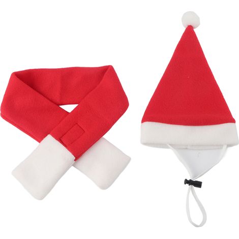 Chapeau de père noël mignon pour chien, écharpe, collier, Costume d'anniversaire et de noël pour chiot, chaton, petits animaux de compagnie. (1/5)