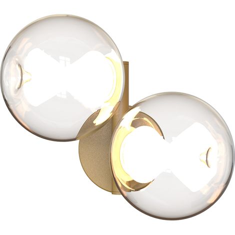 Applique, Applique deux globes verres et doré Andromeda Doré en Verre, MANTRA (1/5)