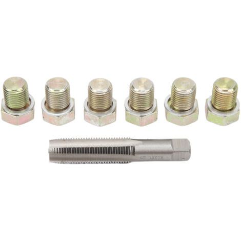 FOREHILL Kit de réparation de filetage de bouchon de vidange d'huile 13 pièces M13 x 1,5 mm Kit d'outils de refiletage de vis de carter d'huile (1/4)
