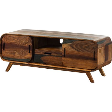MAILAND 225 Mobile TV in legno di sheesham - laccato / marrone scuro 134x70x47