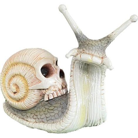 Statue d'un escargot Le jardin d'Halloween La statue d'un escargot La sculpture de la résine créative gothique L'artisanat décoratif Personnes de l'escargot Halloween Statue d'un taureau (1/5)