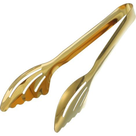 Pince à pain réutilisable, pince alimentaire en métal, pince alimentaire en acier inoxydable, pince alimentaire pour boulangerie-24.00X4.50X2.00CM-Golden (1/4)