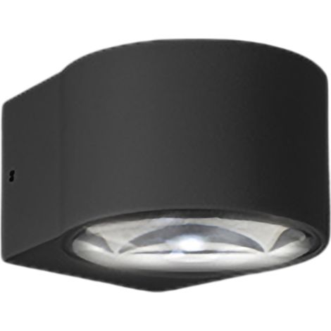 Lens Lampada da Parete LED IP65 per Esterni ed Interni in Alluminio Pressofuso Grigio Scuro 6W 3000K Design Moderno Compatta ed Elegante (1/2)